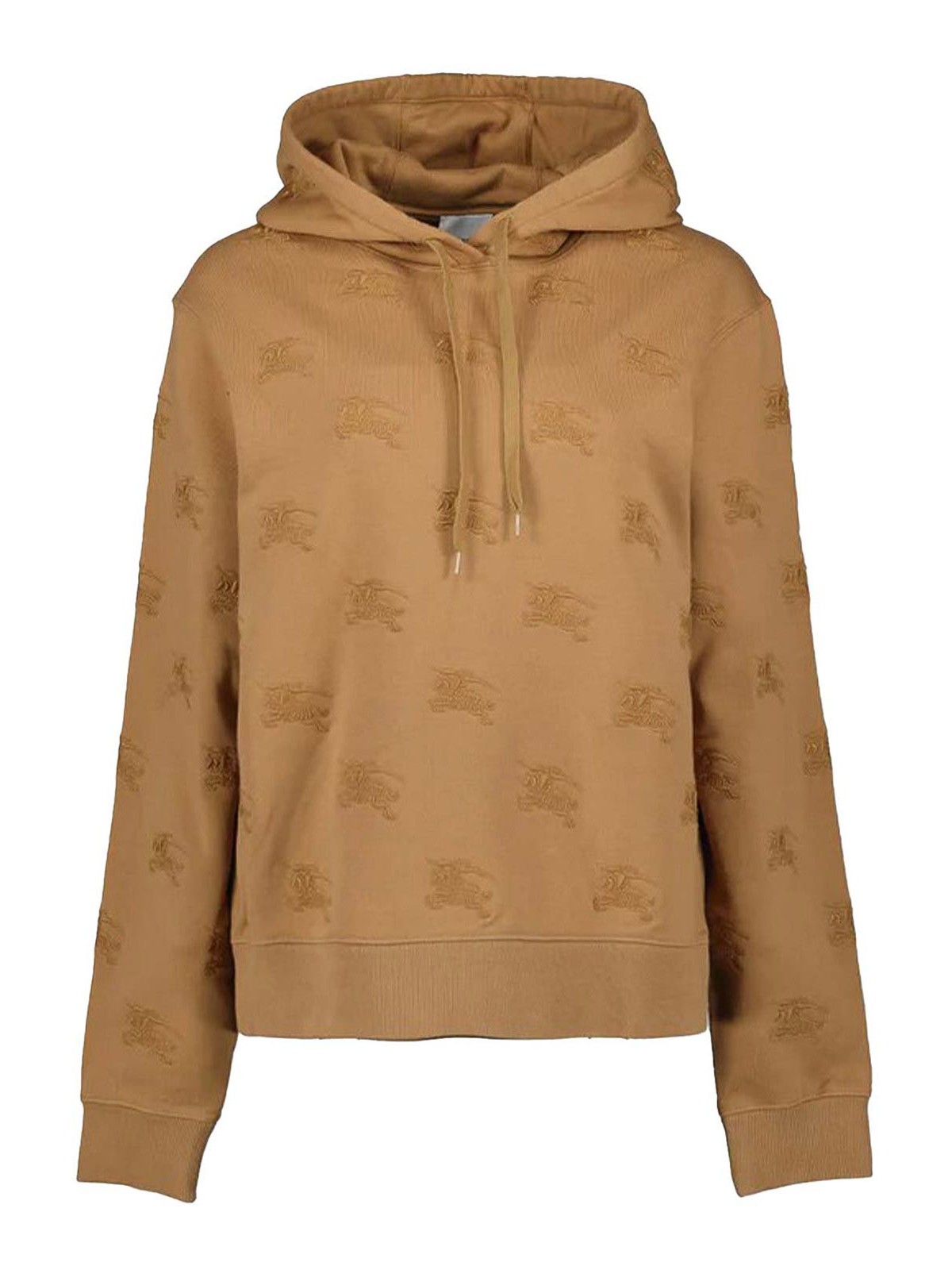 EKD-embroidered cotton hoodie - Neutrals