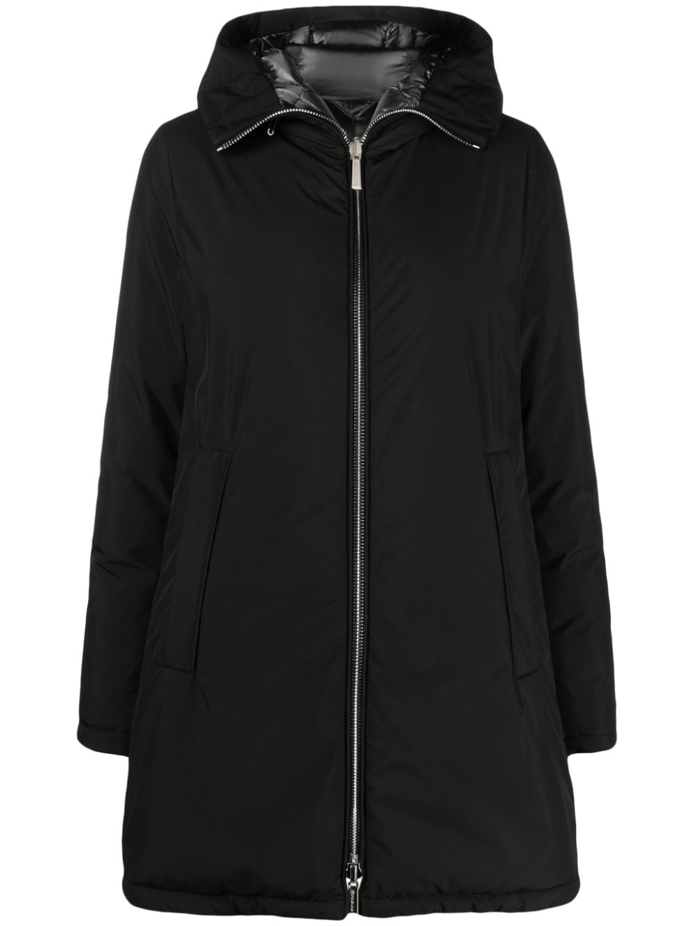 Down-feather padded zip-up jacket - Black
