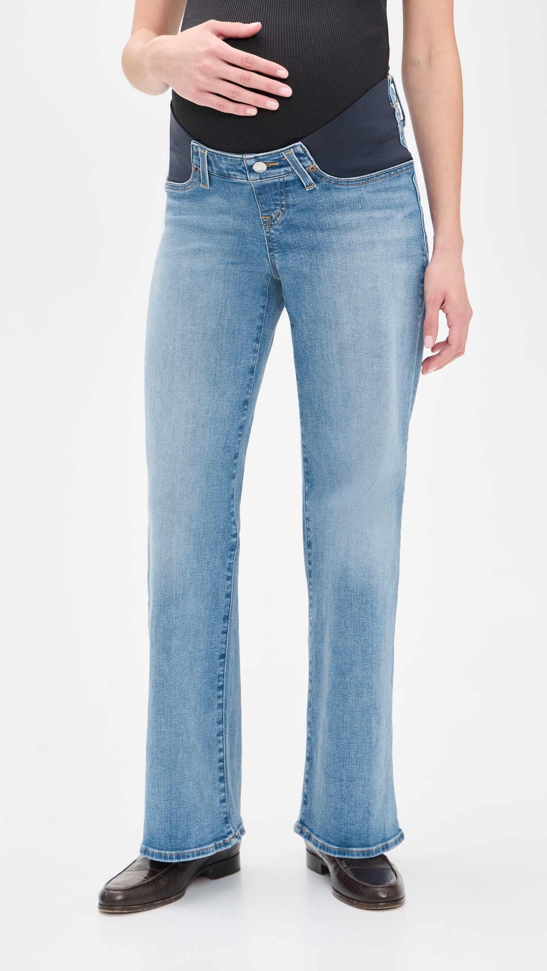 The Wide Leg Maternity Jeans COASTAL BLUE WASH