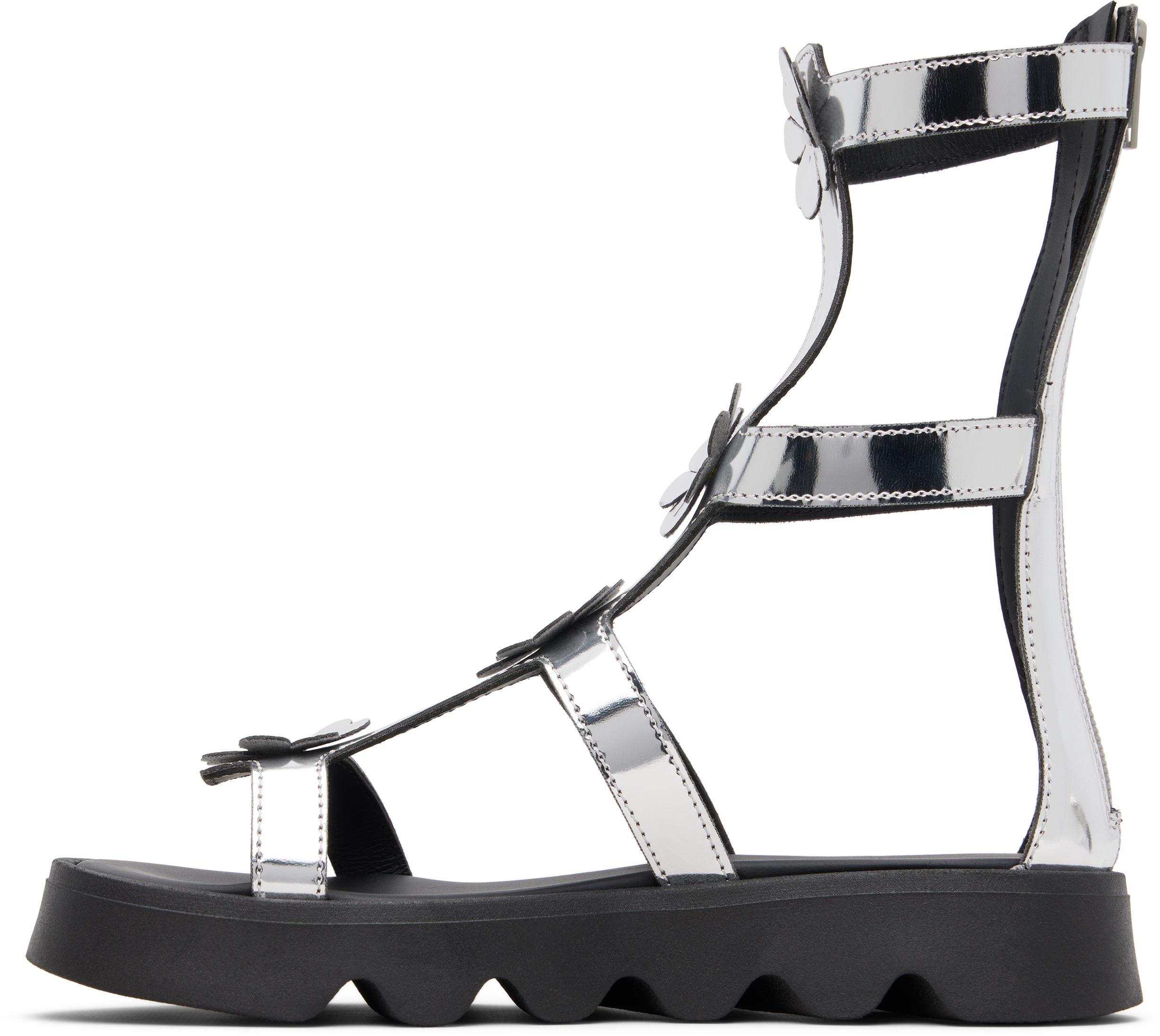 Kids Silver Flower Sandals