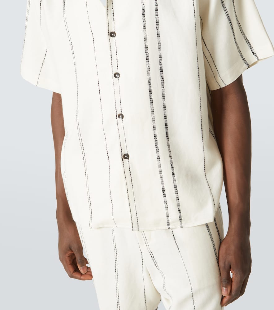 Striped linen and cotton shirt