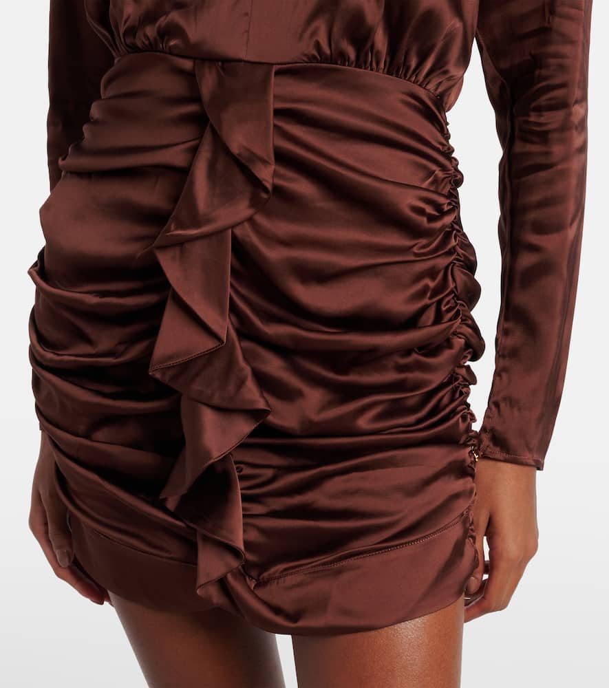 Ruffled satin minidress
