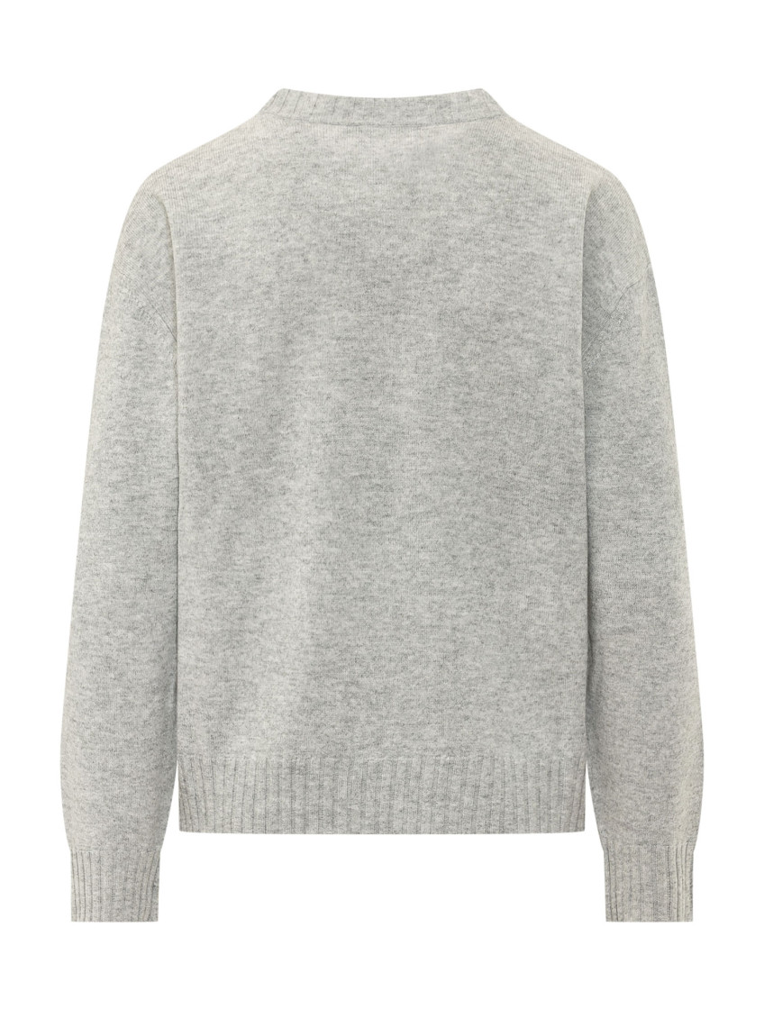 Grey Solid Crew Neck Sweater