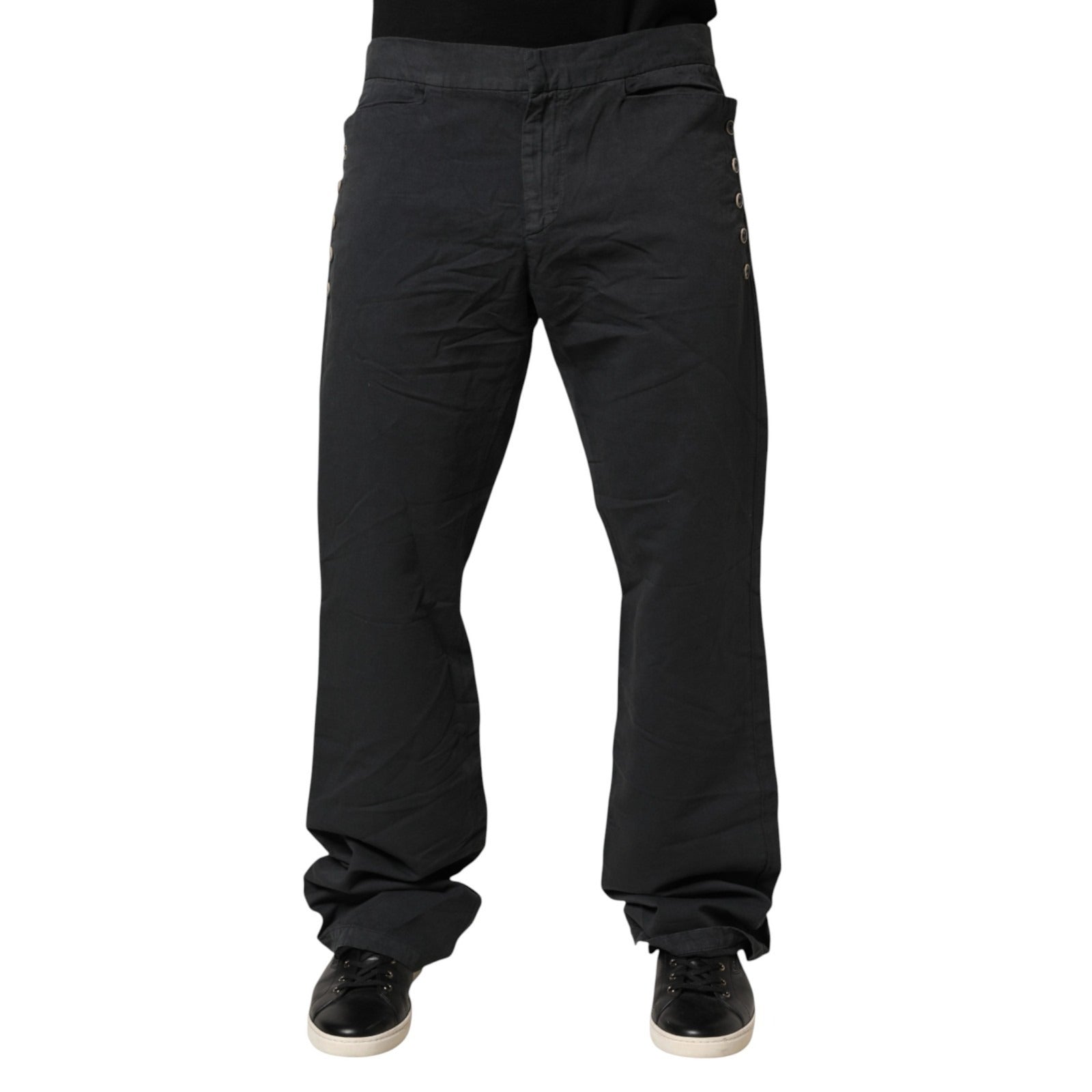 Straight Fit Denim Jeans — Black