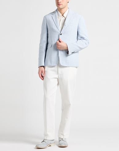 Man Blazer Sky blue Size 3 Cotton, Polyamide