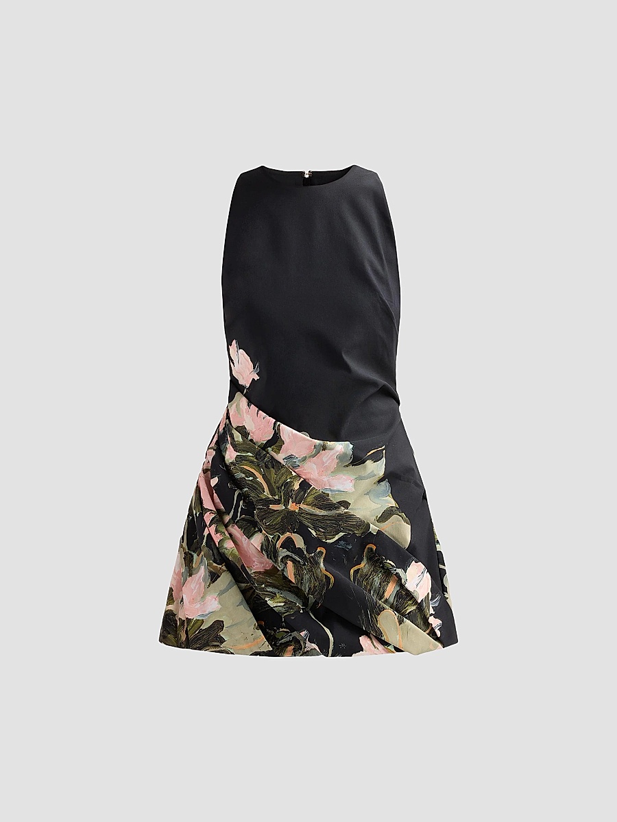 Women's Lachine Botanical Print A-Line Mini Dress - Water Lily