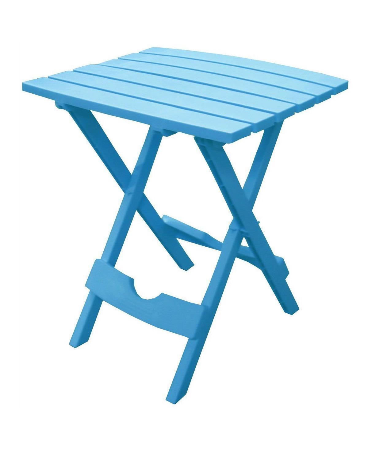 Pool Folding Side Table in Durable Patio Furniture Plastic Resin - Blue