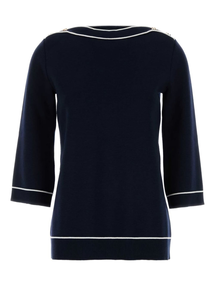 Navy Blue Wool Oversize Sweater
