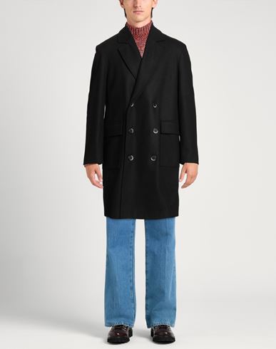 Man Coat Black Size 38 Wool, Polyamide