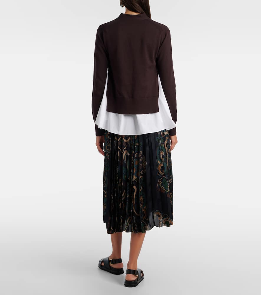 Layered cotton cardigan