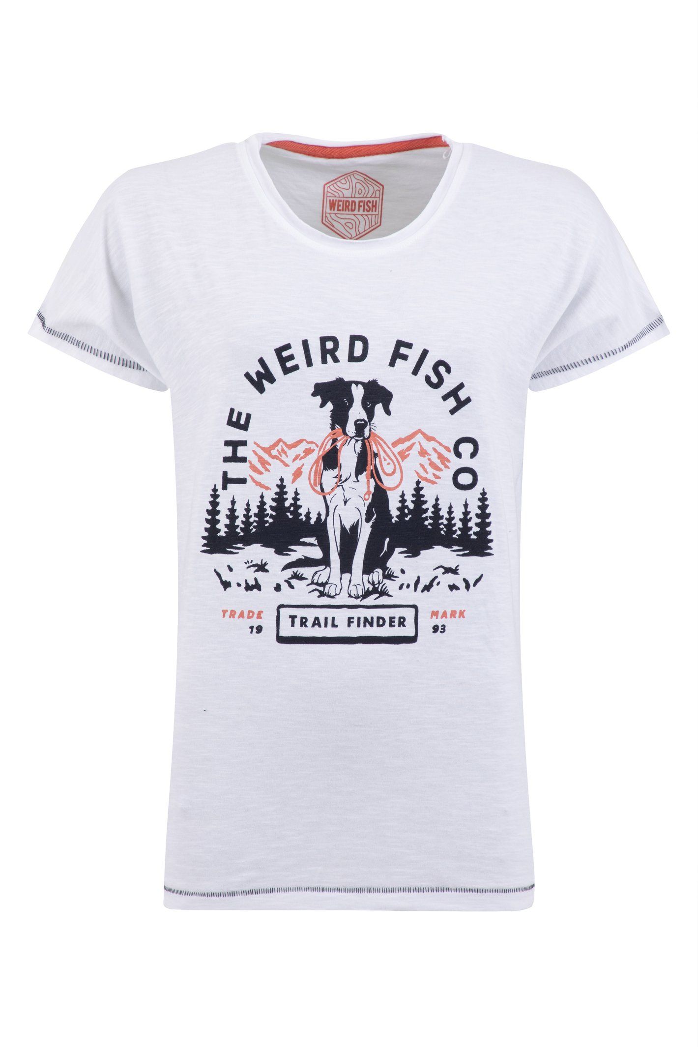 Weird Fish Women's Trail Finder Front Print Graphic T-Shirt in White