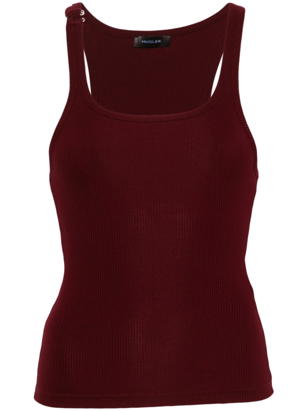 Pierced tank top - White