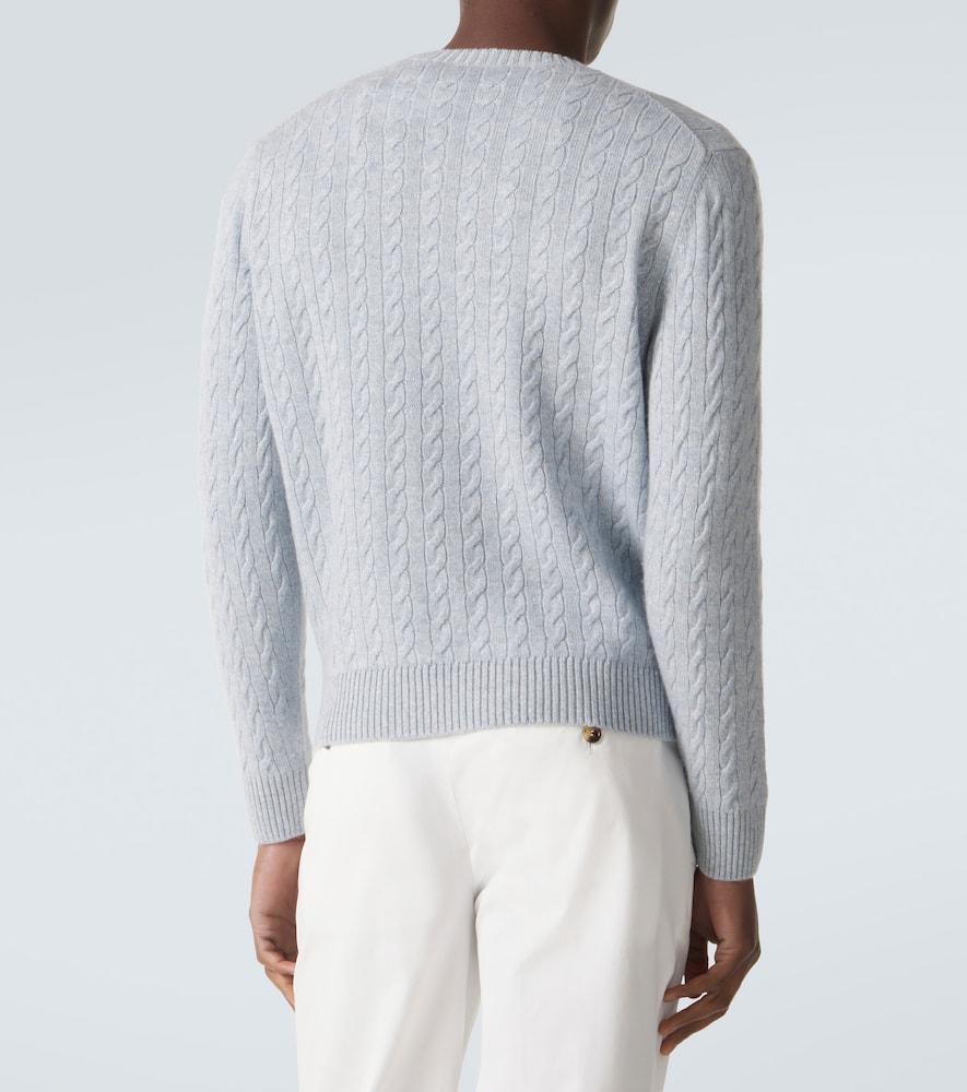 Cable-knit cashmere and linen sweater