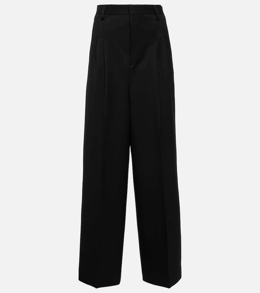High-rise wool wide-leg pants