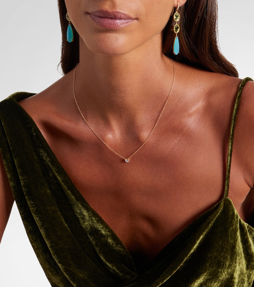 Essential 14kt gold necklace with diamonds