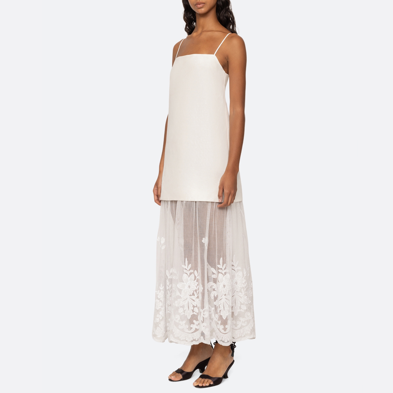 Sea New York Lara Linen-Blend Slip Dress - US 10/ UK 14