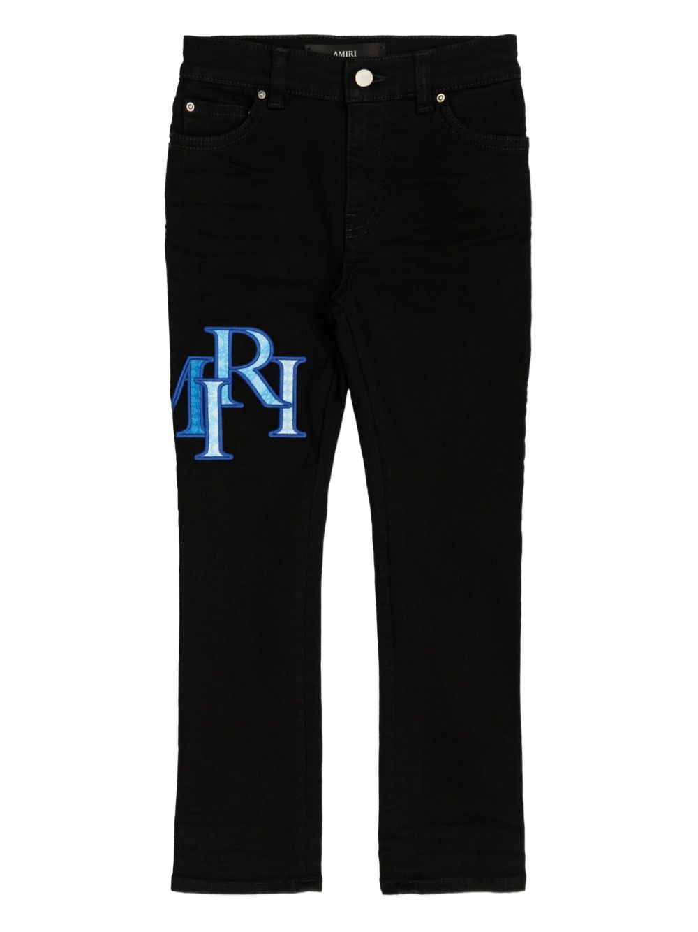 Logo-embroidered jeans - Black