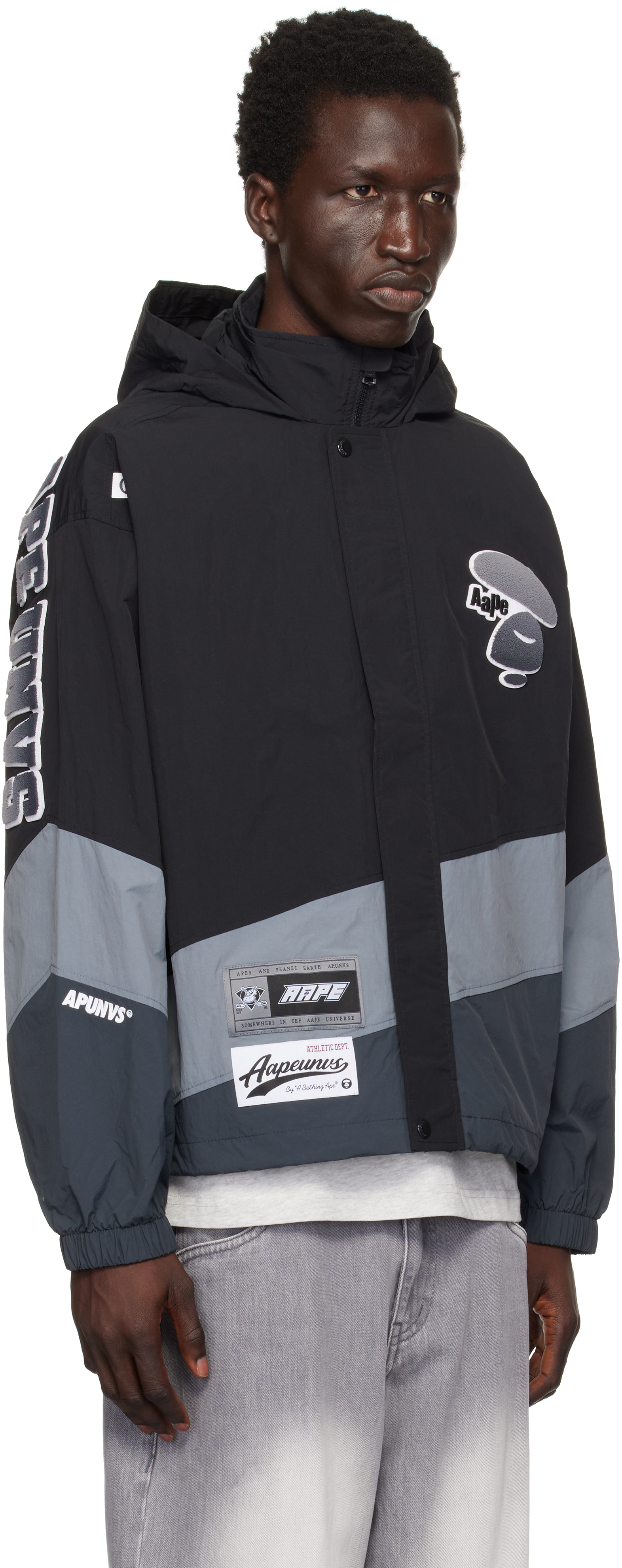 AAPE by A Bathing Ape Black Main Light Weight Jacket