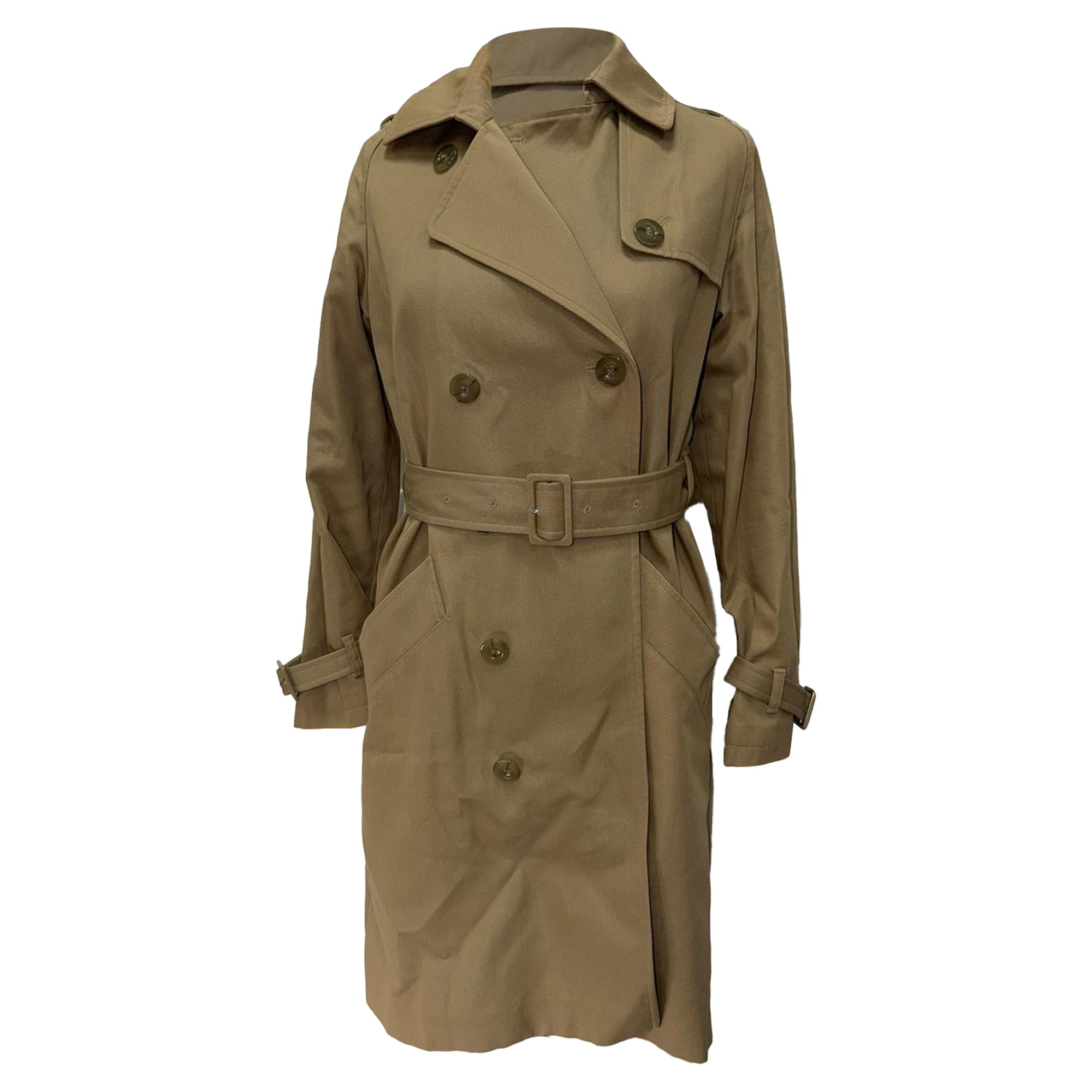 A. P.C. Greta Trench Coat in Beige Cotton