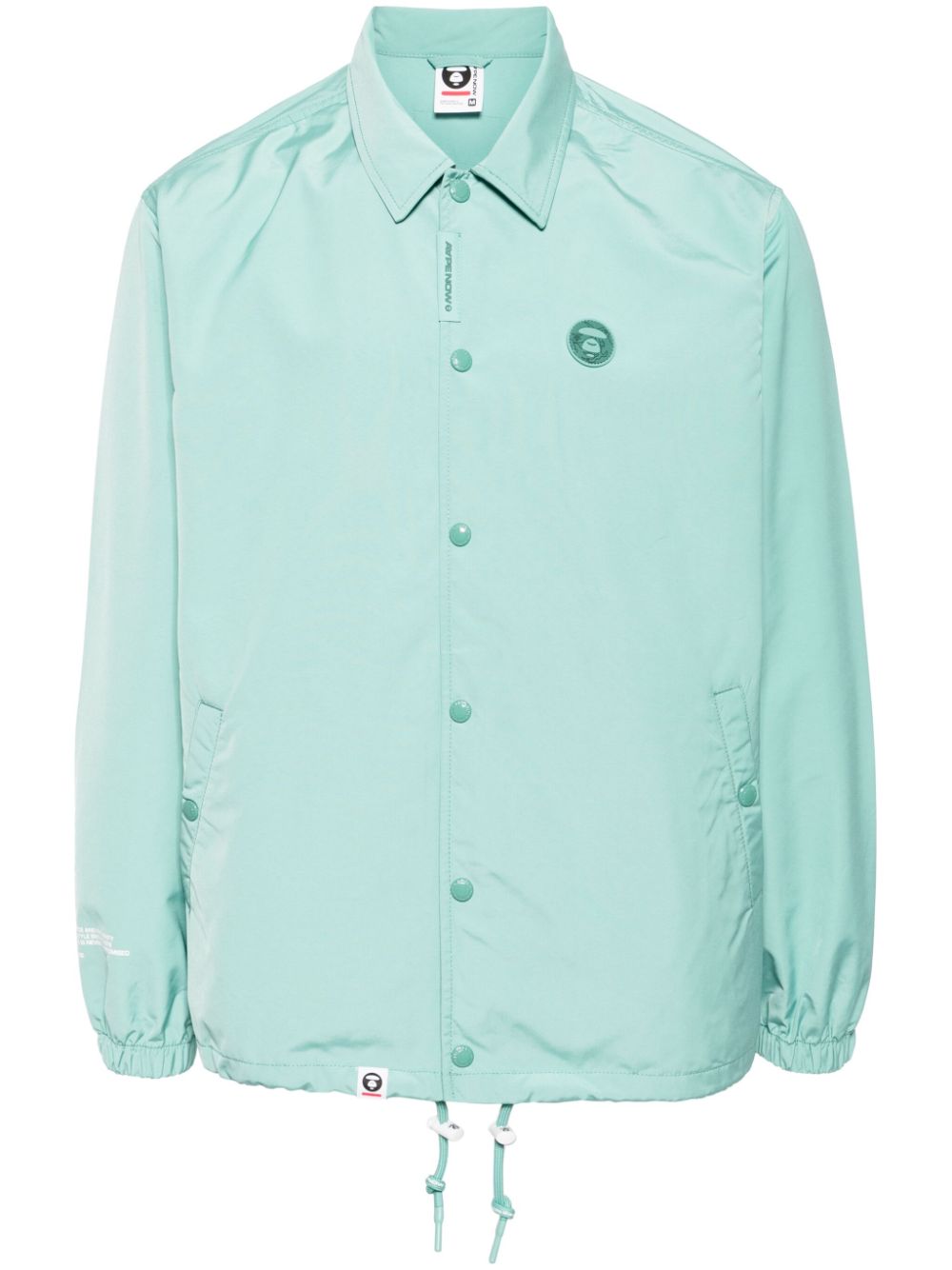 Logo-appliqué shirt jacket - Grey