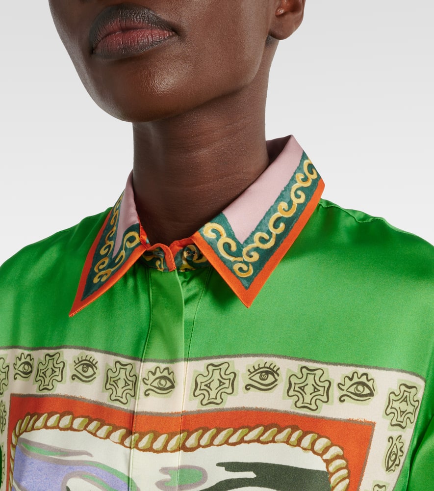Alémais Lucky Pace printed silk shirt