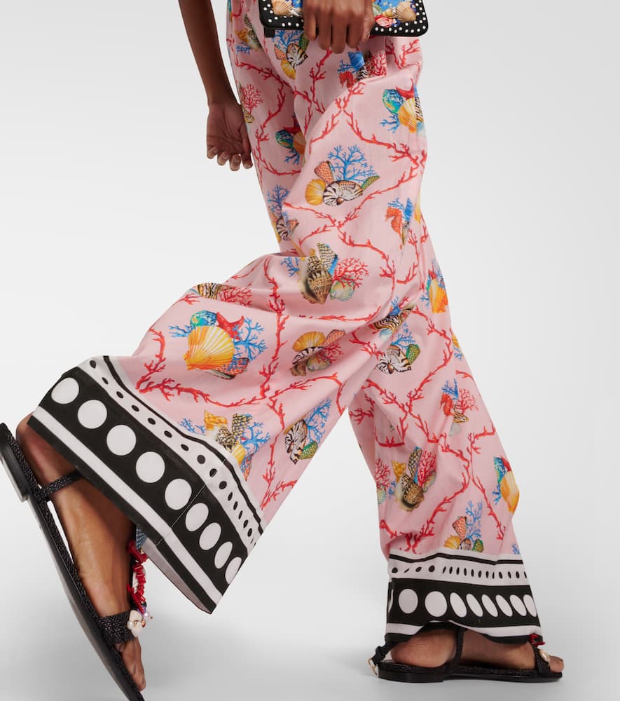 Capri printed cotton palazzo pants