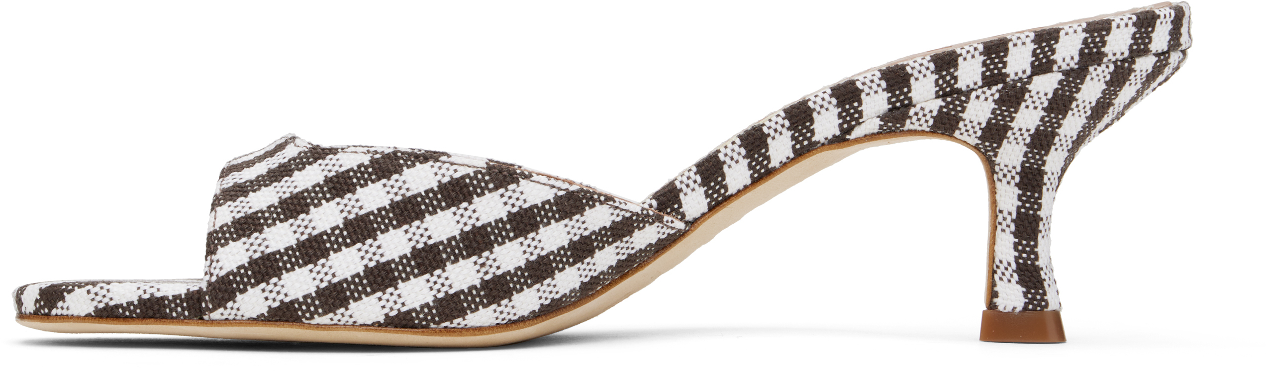 Staud Brown & White Brigitte Mules