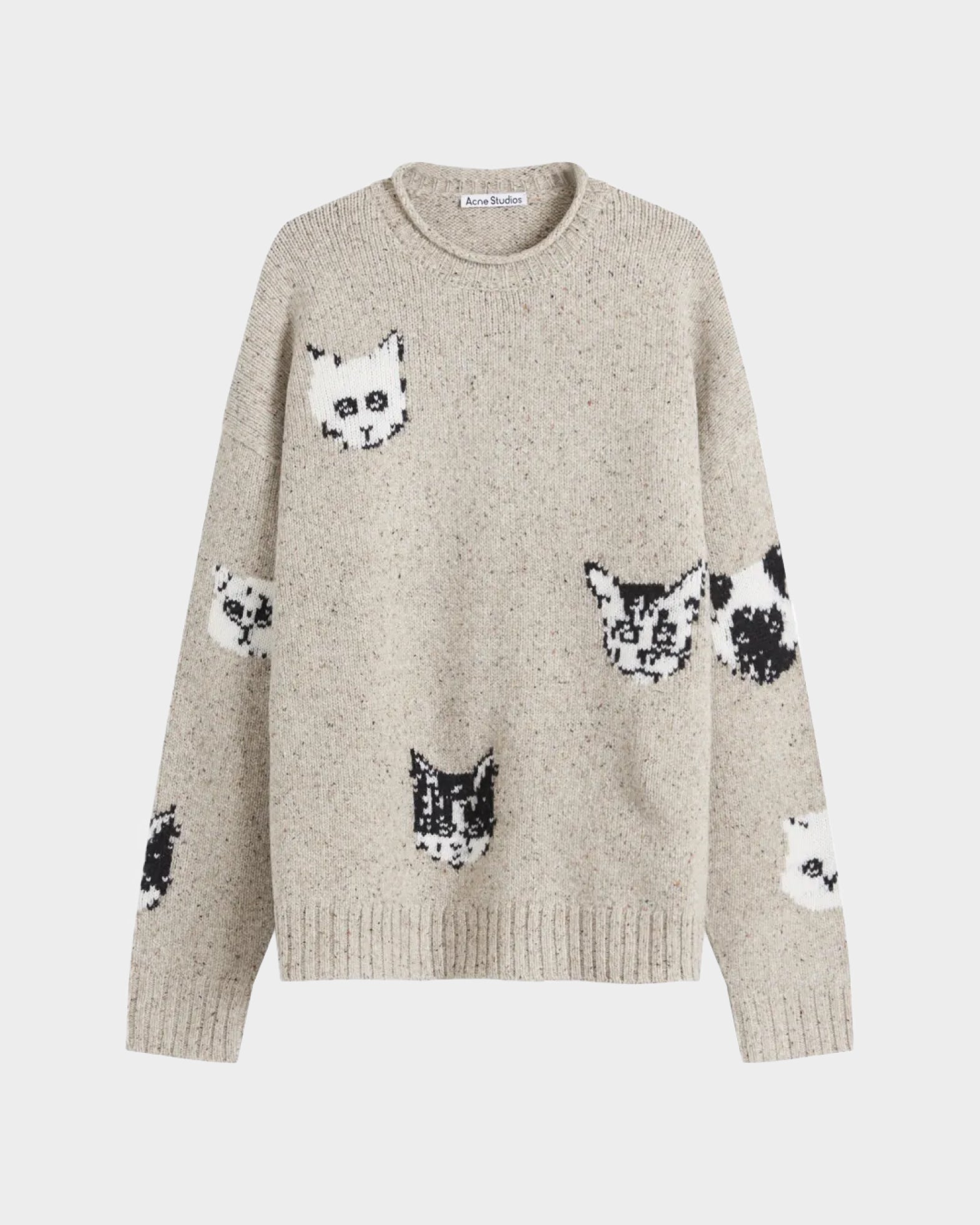 Acne Studios Sweater Knitted Jacquard Beige