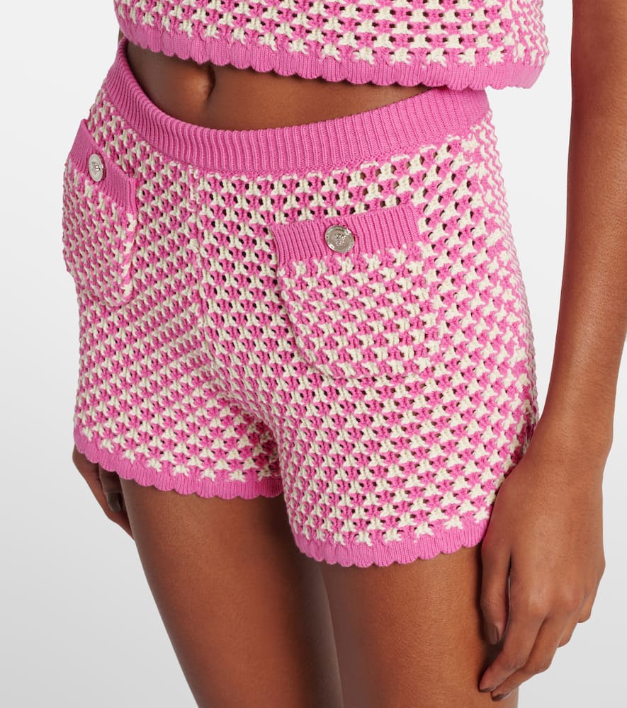 Crochet cotton-blend shorts