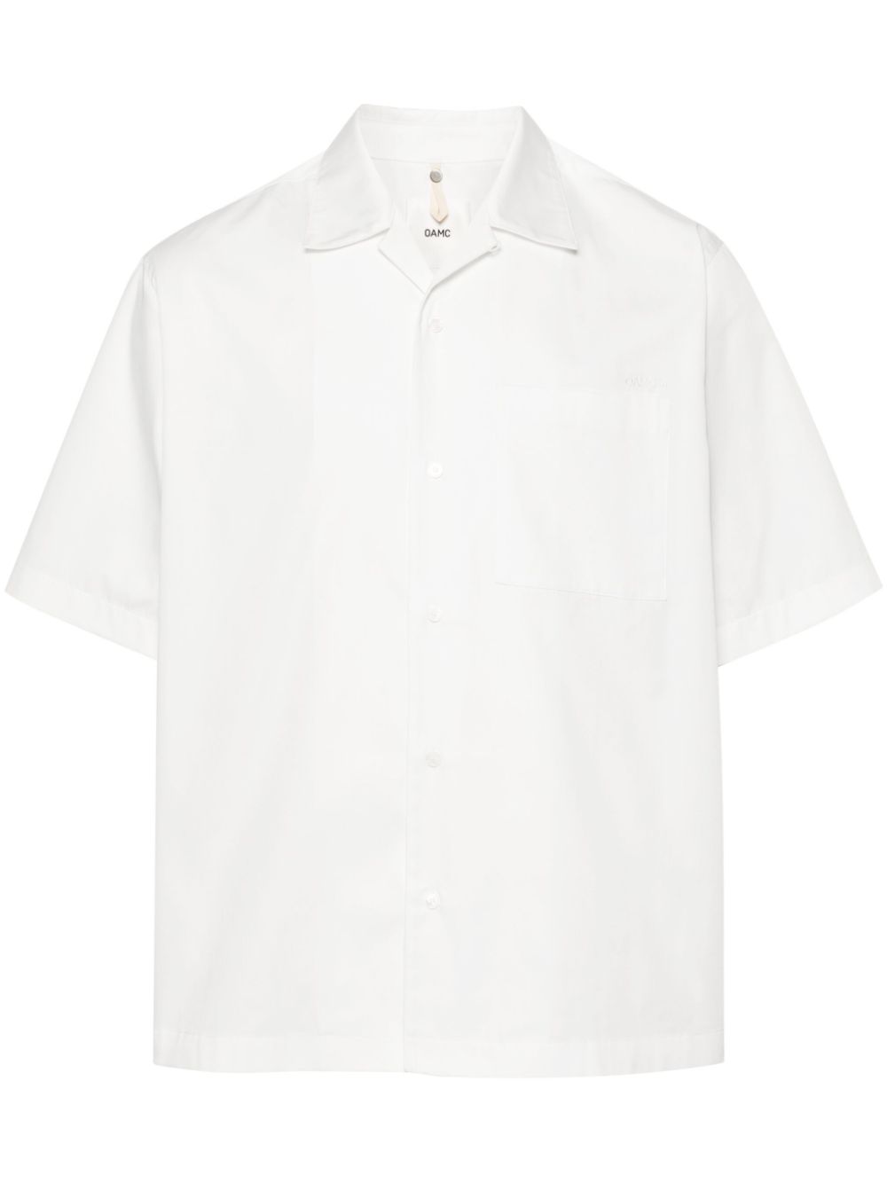 Graphic-patch poplin shirt - White