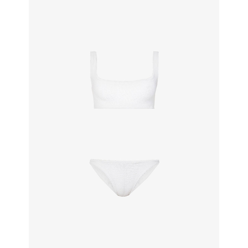 Womens White Xandra Crinkled Bikini set 