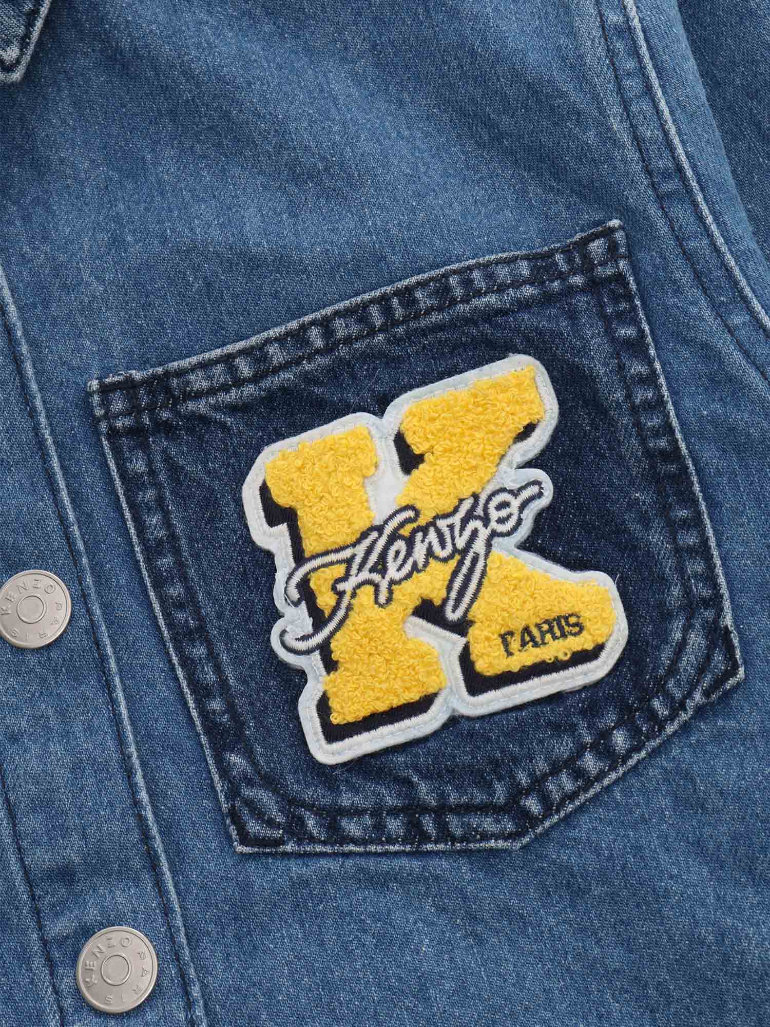 Logo-appliqué denim shirt jacket - Blue