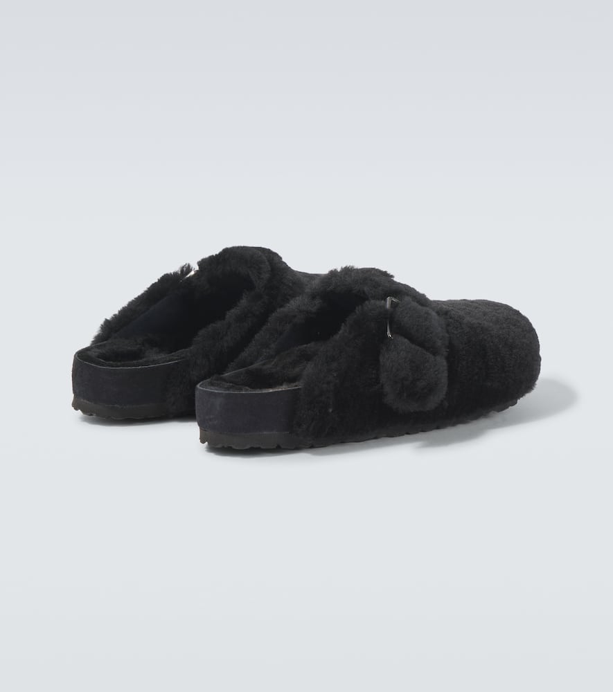 Boston 1774 shearling-lined suede mules