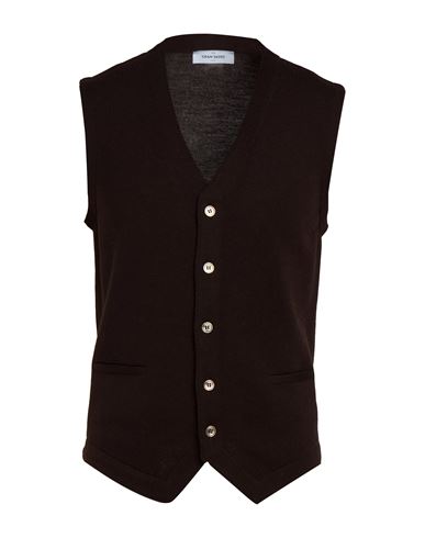 Extrafine Merinos Man Cardigan Dark brown Size 38 Virgin Wool