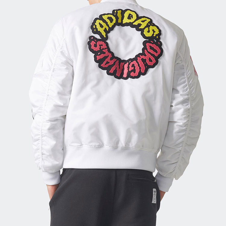 Originals Men's Logo Padded Bomber Jacket Pilot Jacket White