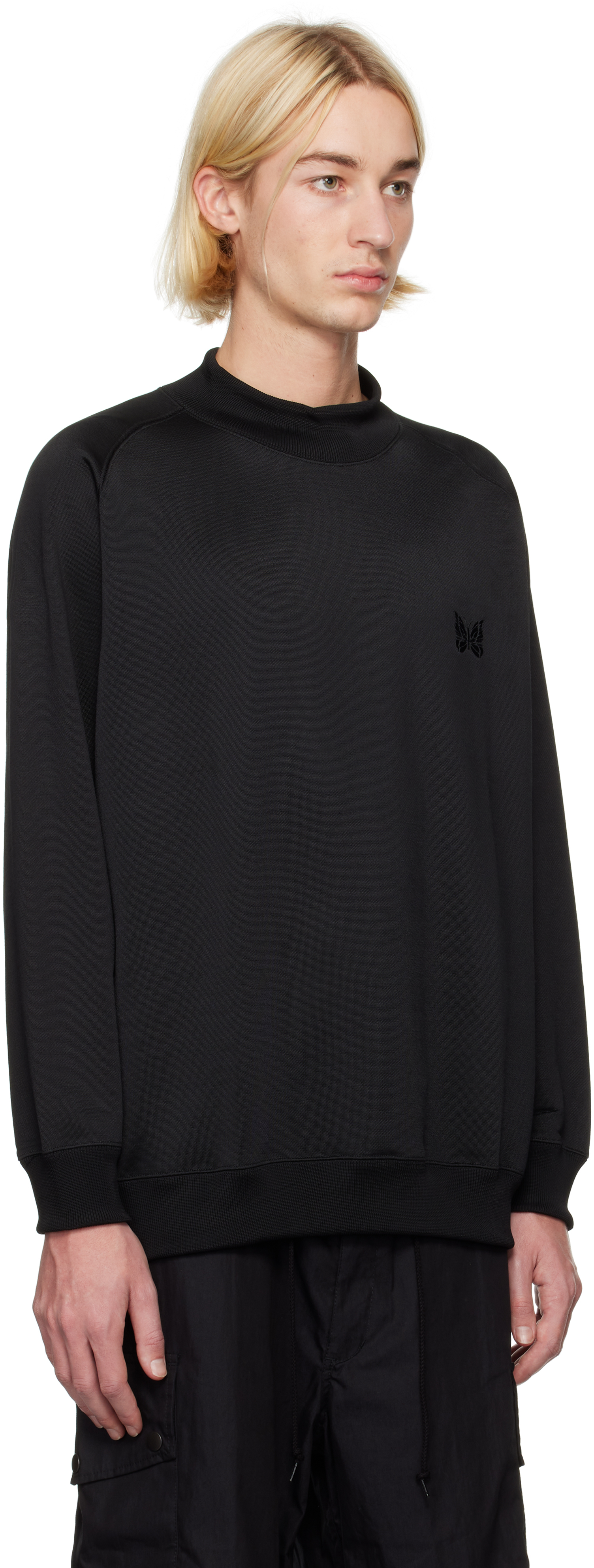 NEEDLES Black Mock Neck T-shirt