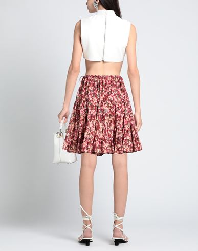 Woman Mini skirt Burgundy Size M Cotton