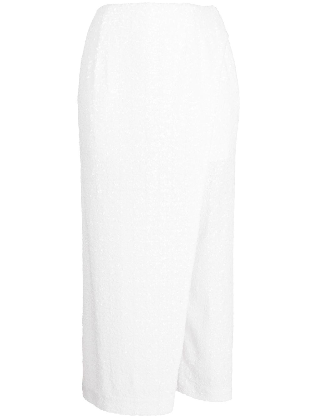 Sequin-embellishment cropped trousers - White