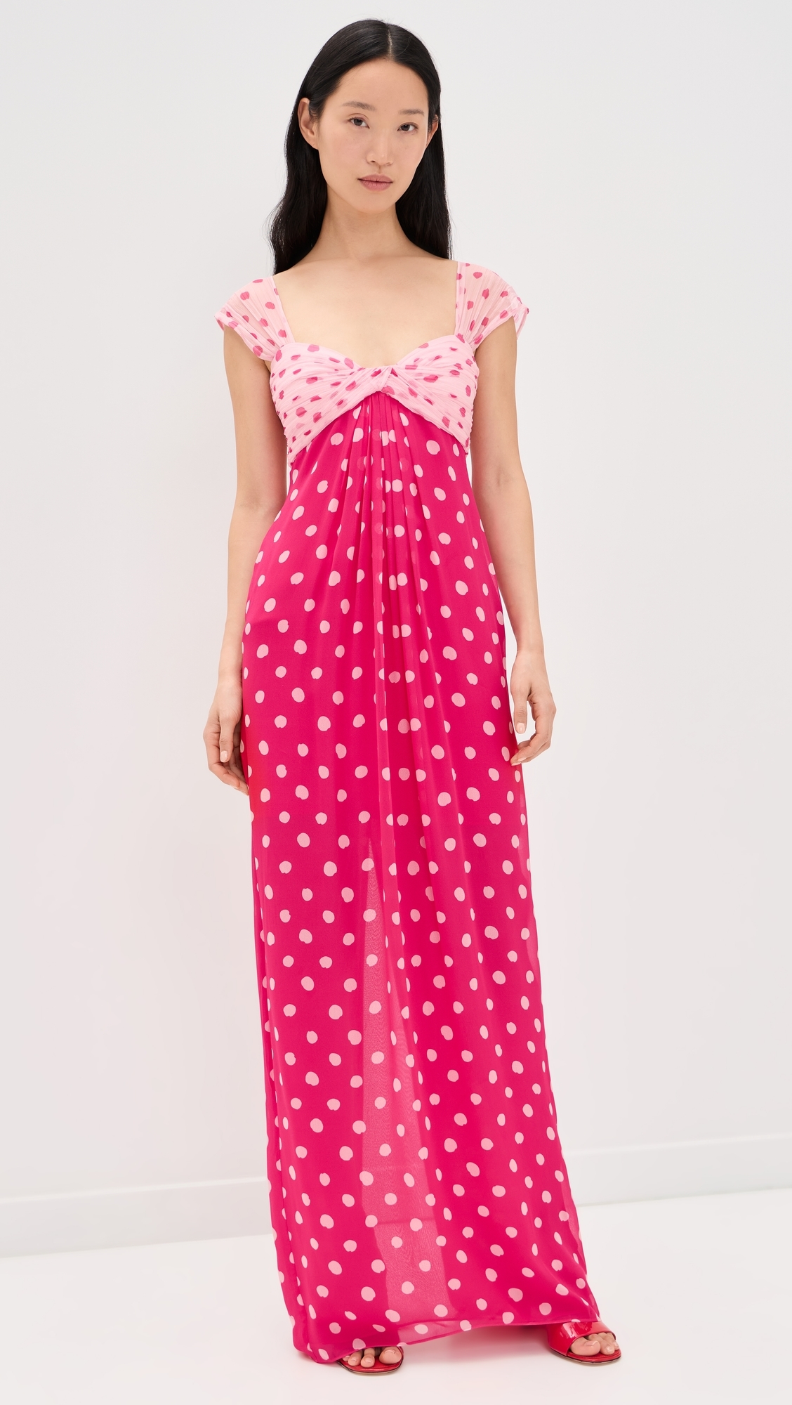 Chani Long Dress Polka Strawberry