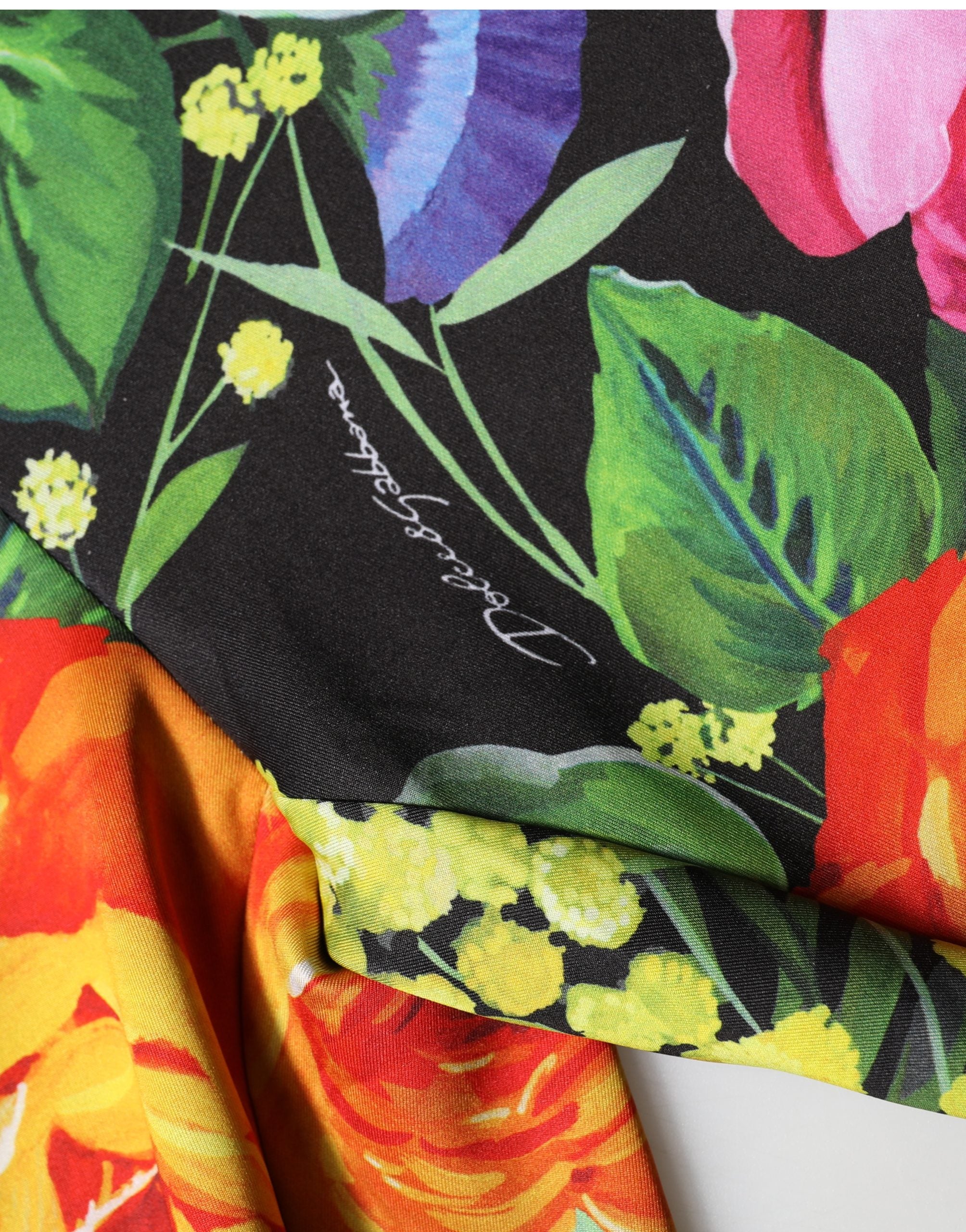 Floral Stretch Jersey Leggings — Multicolor