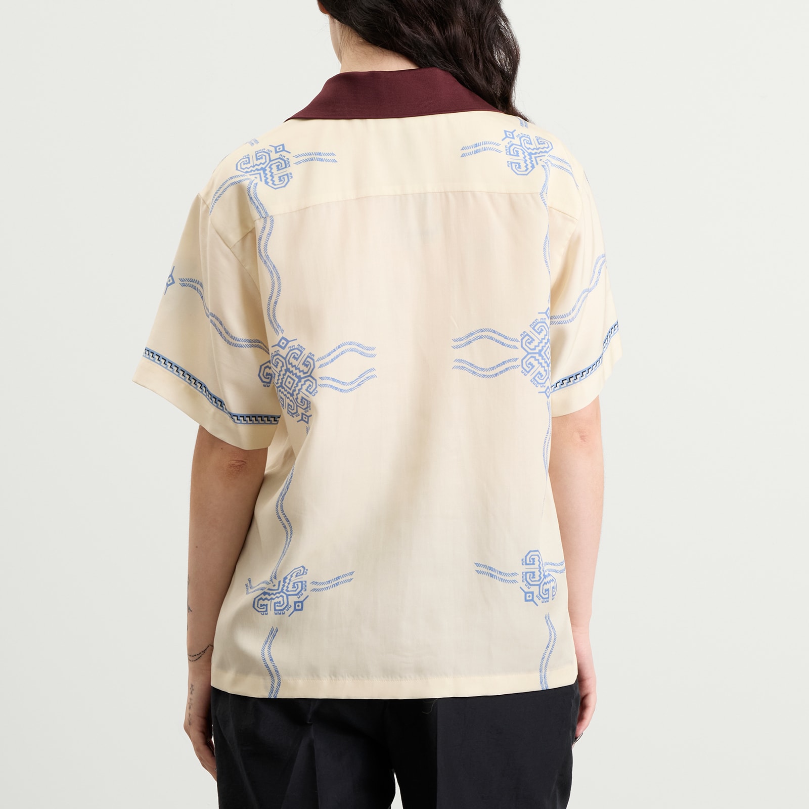 TOGA Inner Print Short Sleeve Shirt Off White