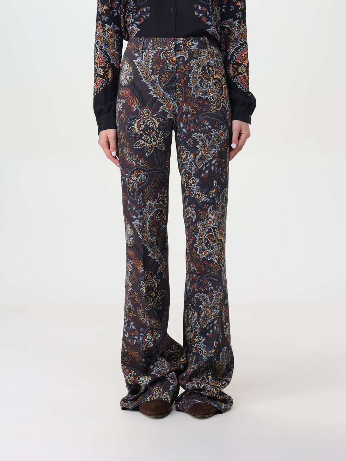 Paisley-print flared trousers - Purple