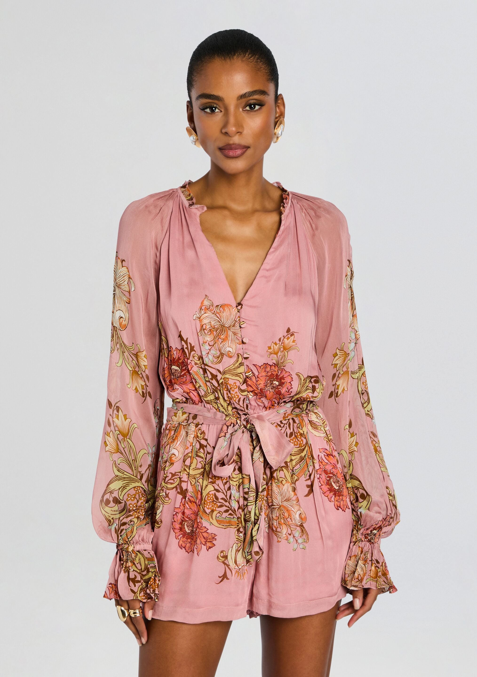 Romper With Tie Belt