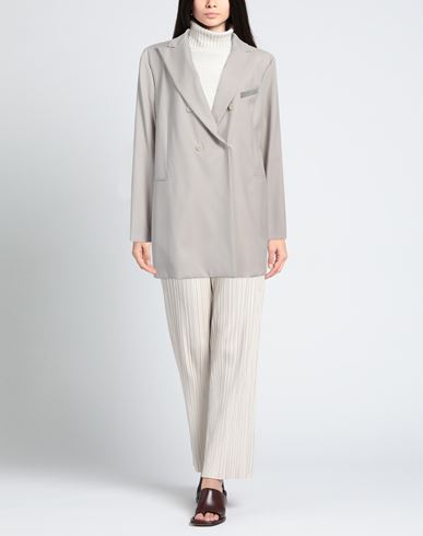 Woman Blazer Light grey Size 6 Virgin Wool, Cotton, Acetate, Polyester