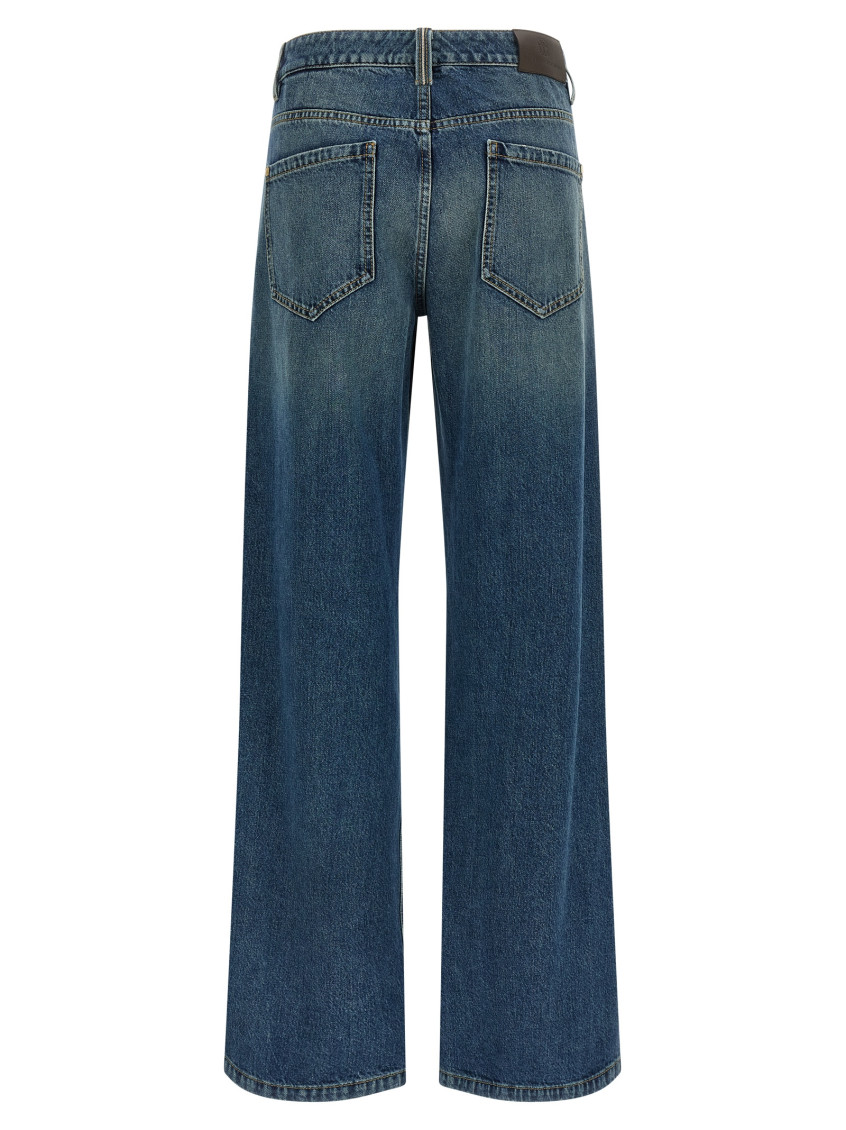 Stonewashed Denim Jeans Blue