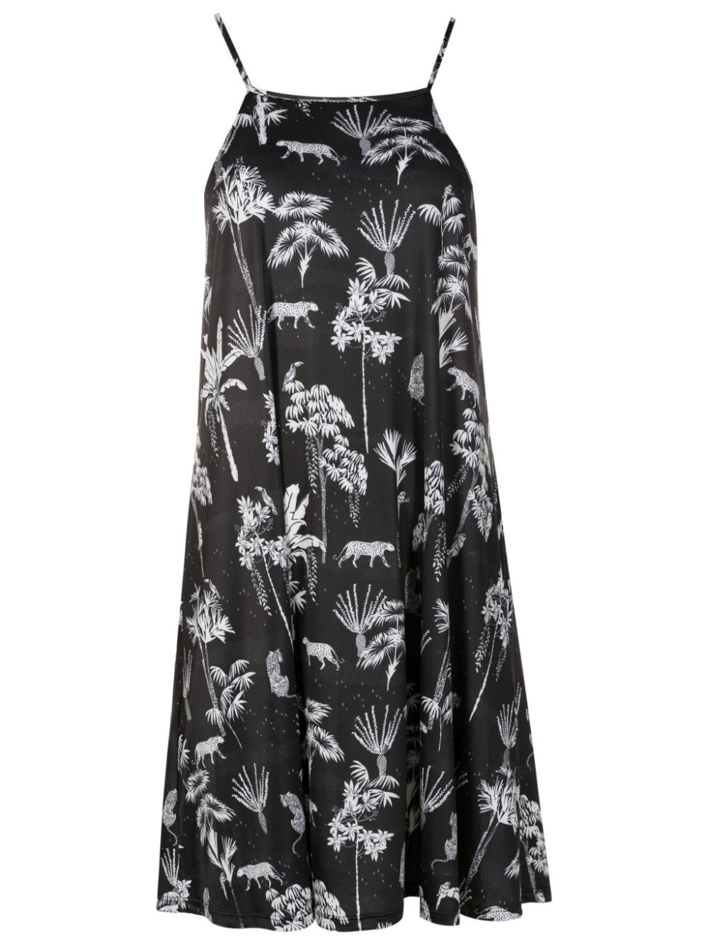 Isis botanical-print minidress - Black