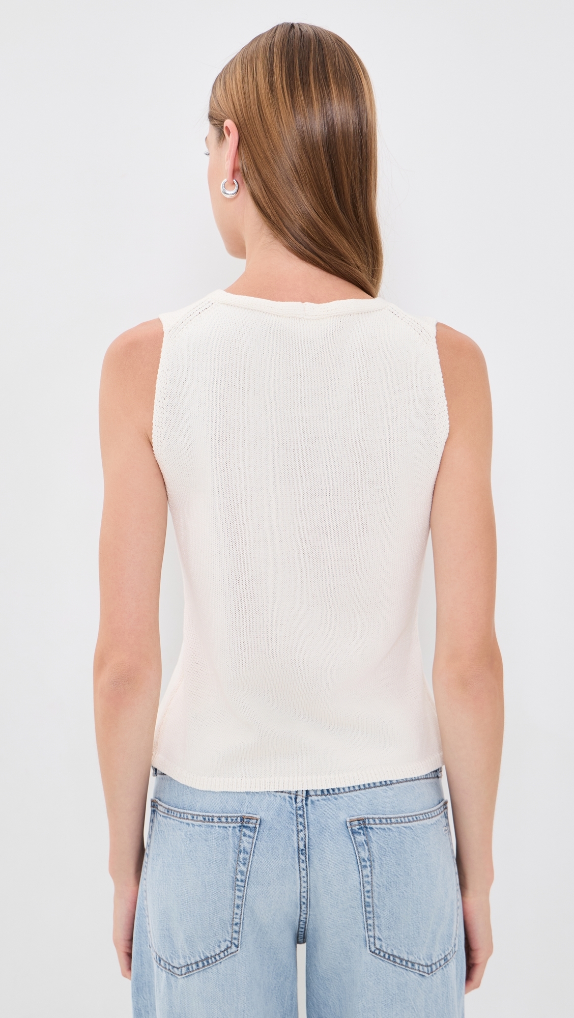 The Knit Cardigan Vest White001