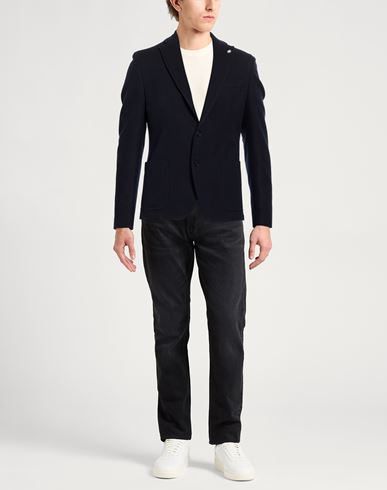 Man Blazer Navy Size 38 Virgin Wool, Cotton