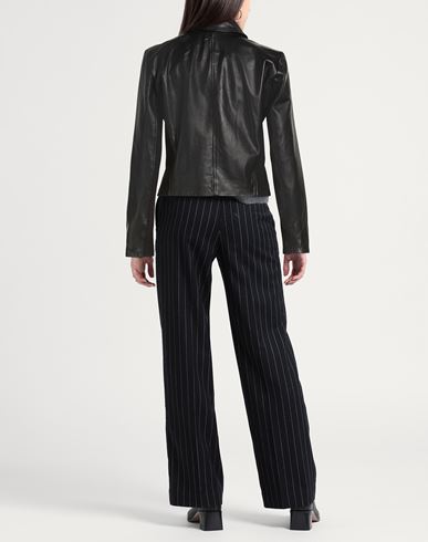 Woman Jacket Black Size L Leather, Viscose, Nylon, Elastane