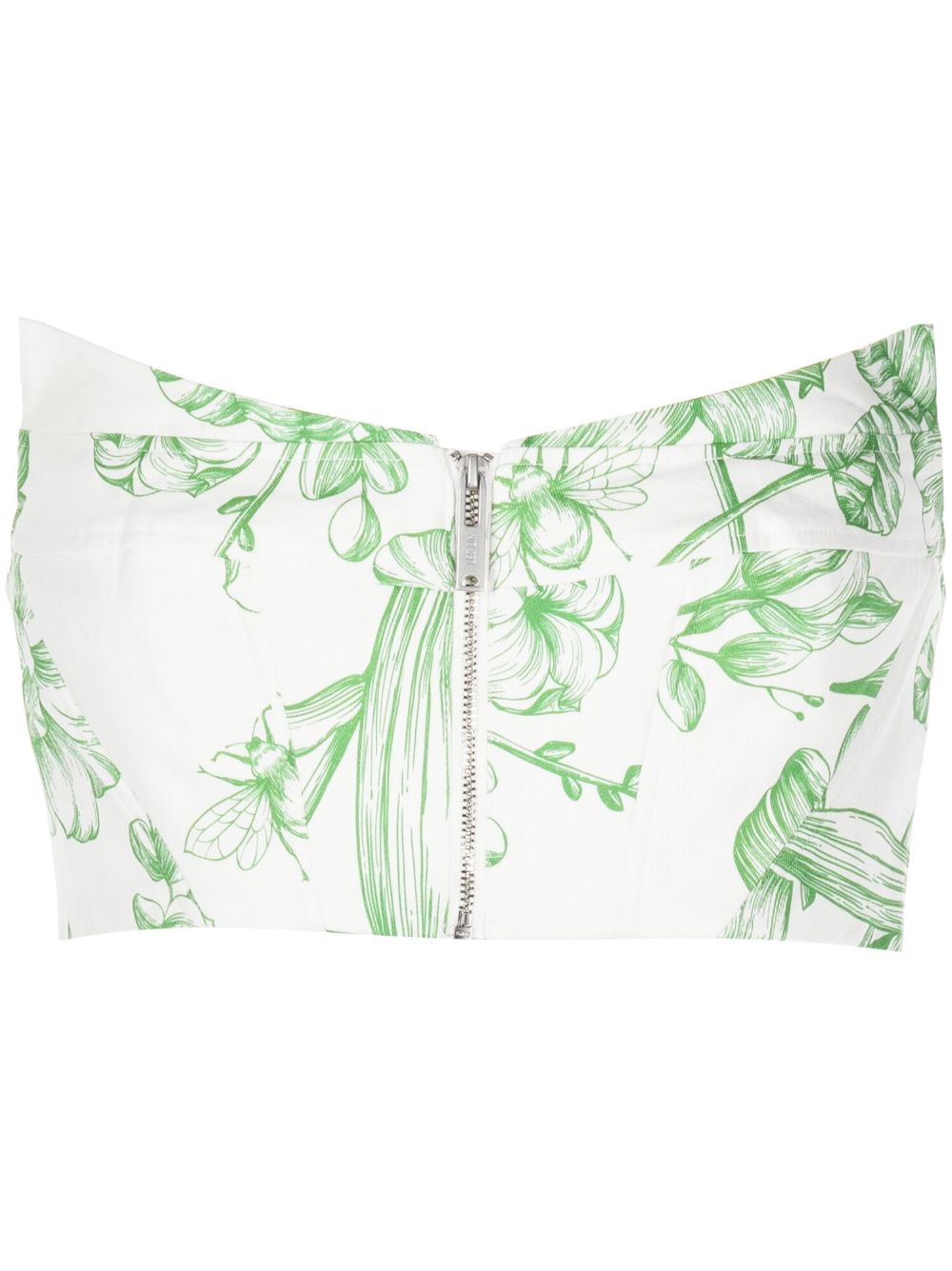 Floral-print cotton top - White